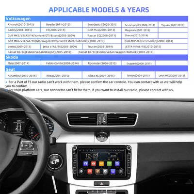 Baccano automatico HD QLED 1280*720P della radio 2 di navigazione di Polo Car GPS di golf di Skoda